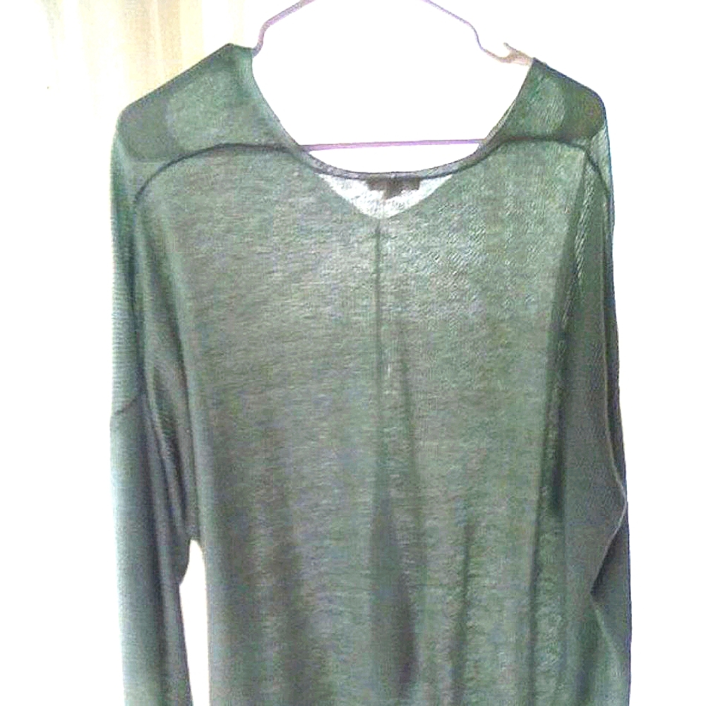 1 - Eileen Fsher green sweater size L  linen blend  B12